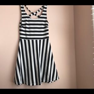 The and Navy Blue Striped Dress